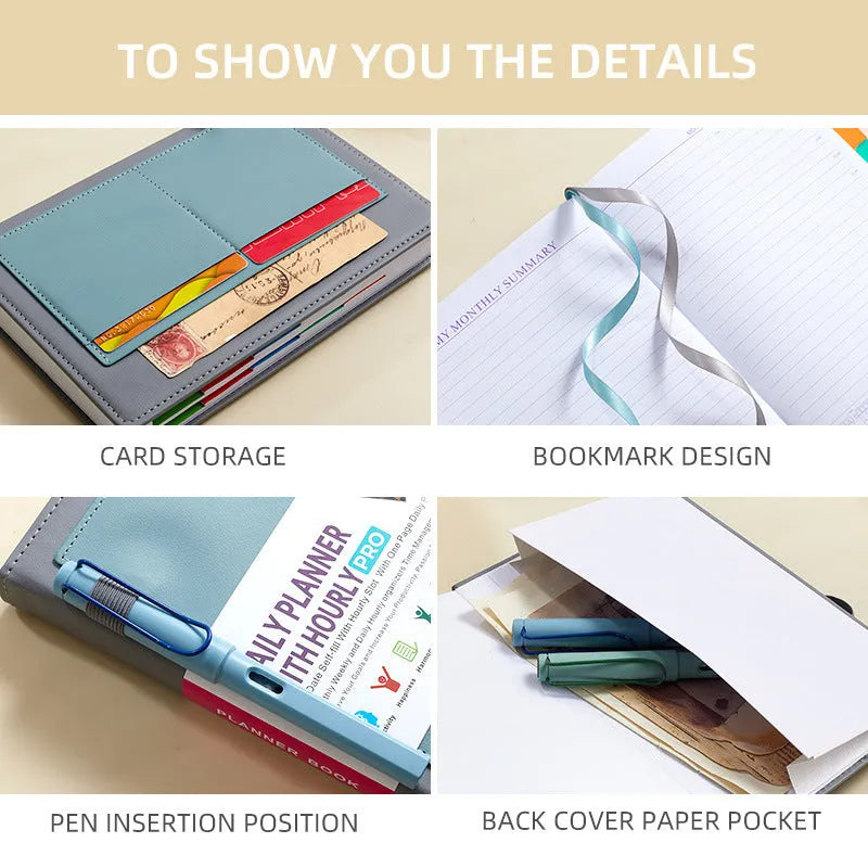 Creative trend undated notebook with strap closure in purple, available with planning stickers.