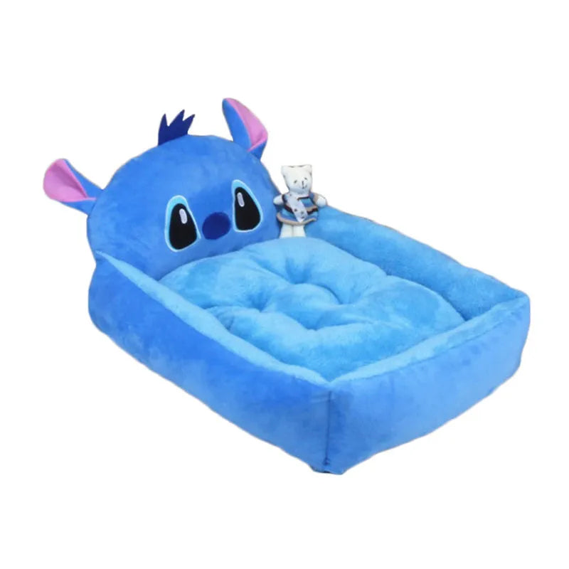 Cartoon-style pet bed for small dogs and cats with a washable cover in a choice of colours.