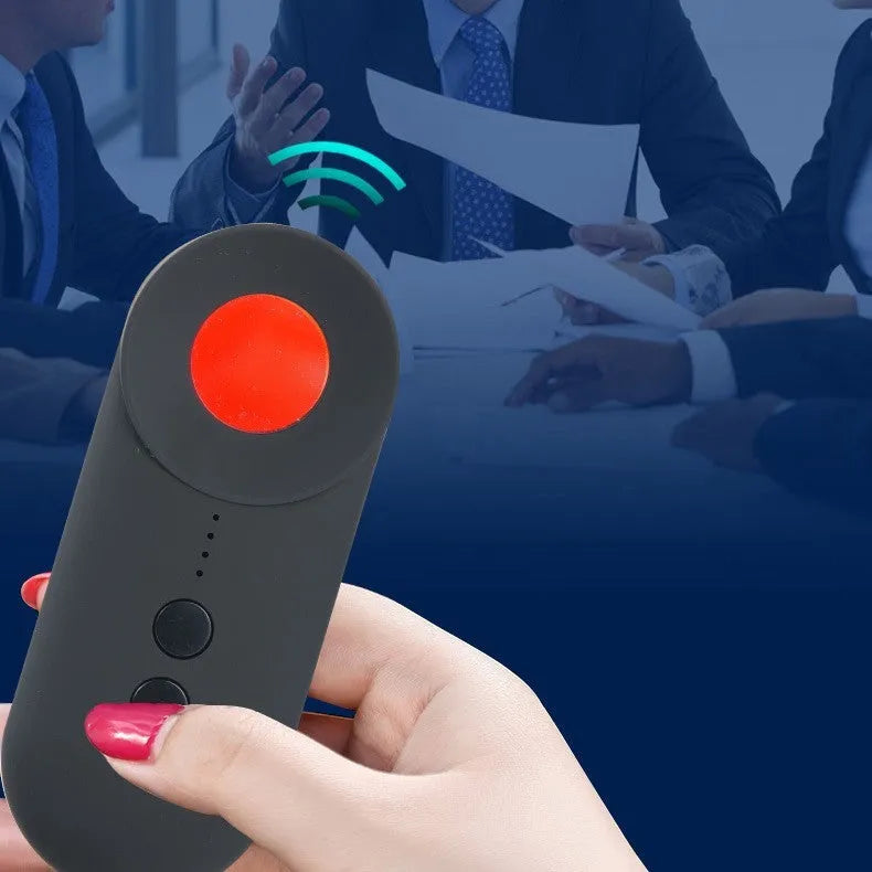 Black GPS detector and hidden camera finder unit with USB charging cable