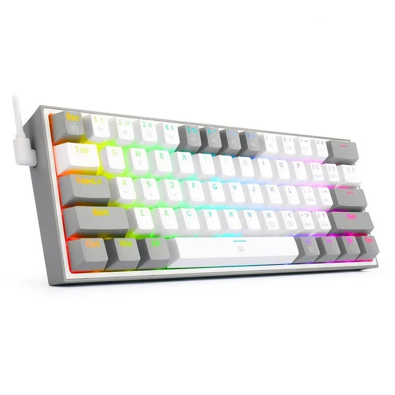 White pink RGB mechanical keyboard with dual keycaps and multimedia controls