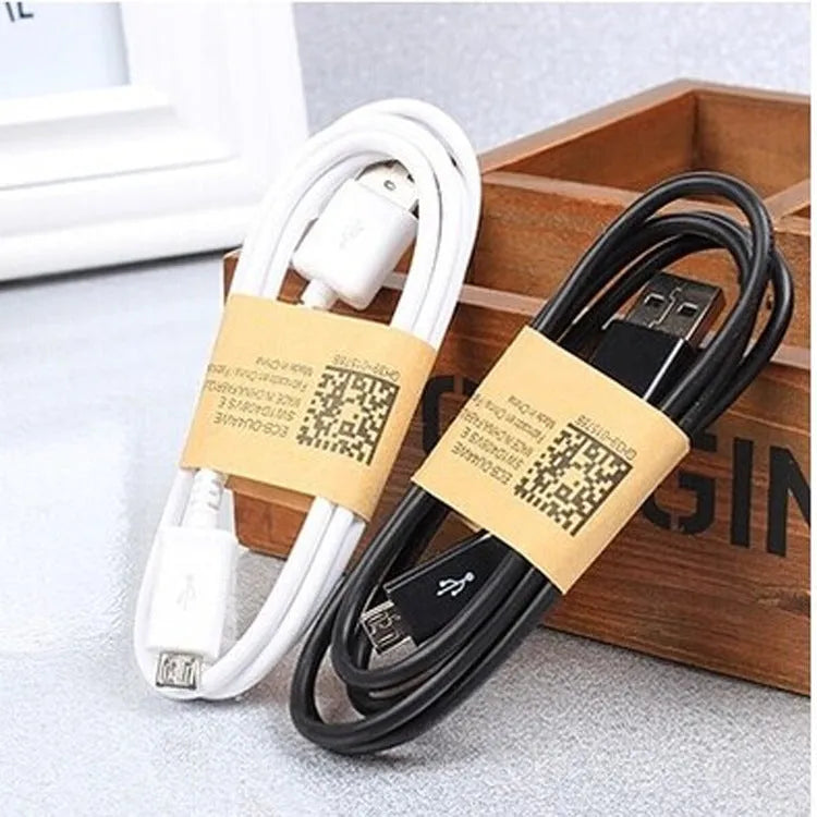Black Android Micro USB charging and data cable with 1 metre length