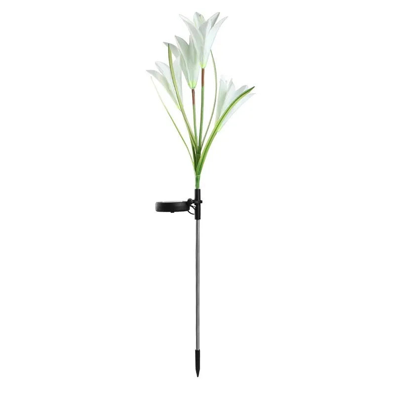Colour LED solar lawn lamp flower shape IP65 outdoor garden light with solar panel