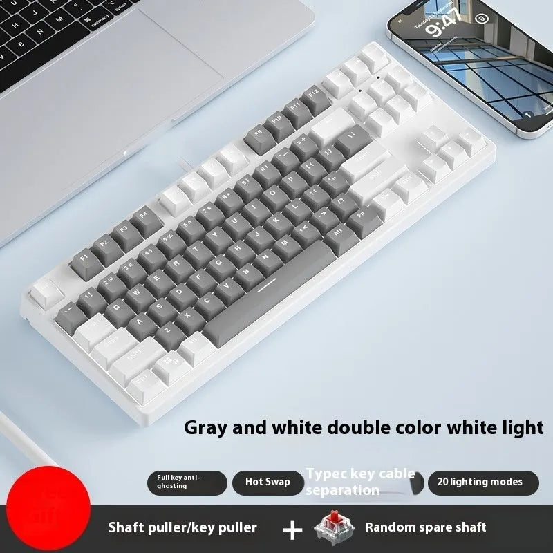 87-key mechanical gaming keyboard with colourful keycaps and metal chassis