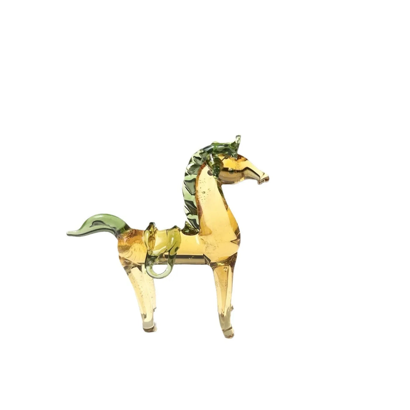 Glazed horse figurine decorative ornament in modern simple design with coloured glaze finish