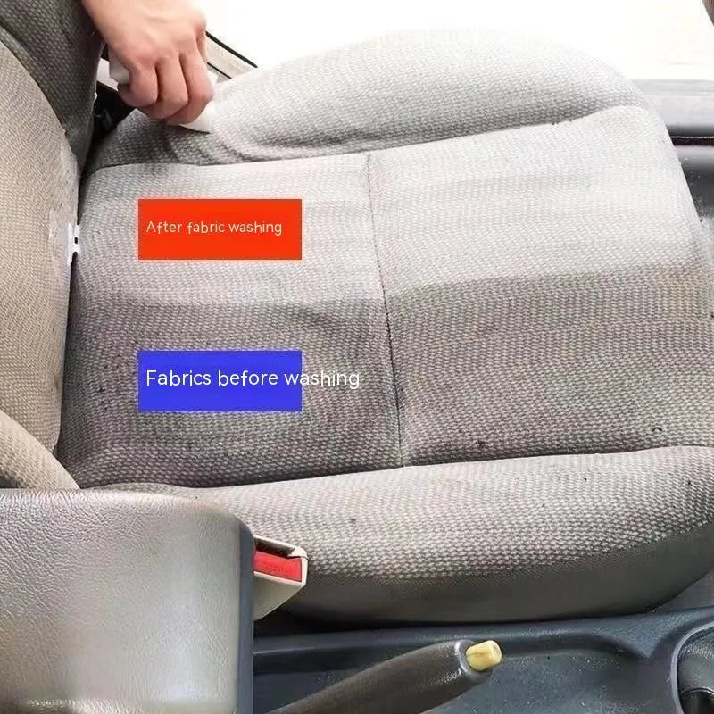 UL ultrasonic fabric roof foam decontamination cleaner bottle with towel and sponge wipes for vehicle ceilings.