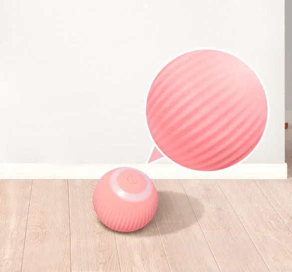 Cat Gravity 43mm plastic rolling ball toy with bionic motion and obstacle avoidance for cats on a hard floor