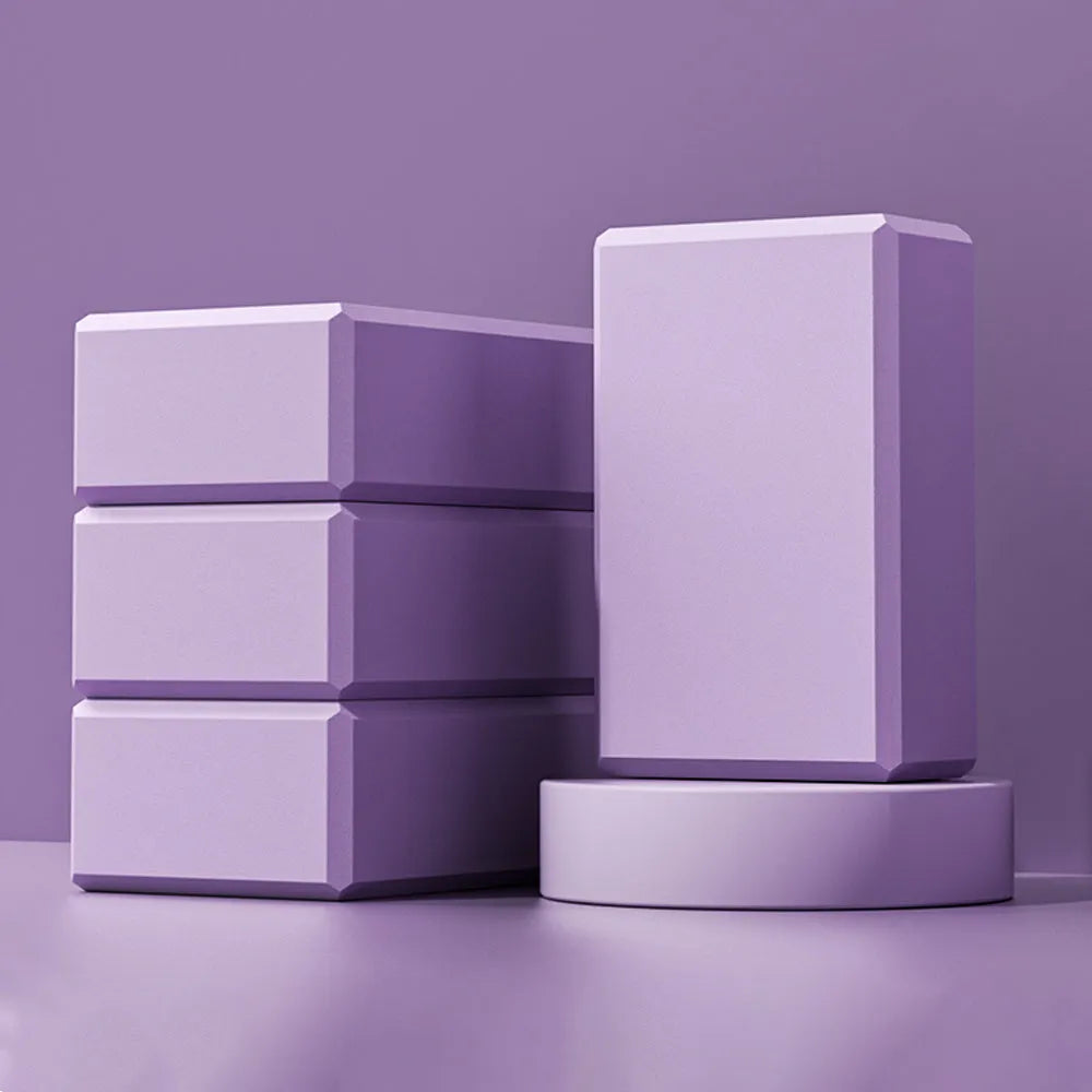 Solid colour EVA foam yoga block with hexagonal ridges for yoga and fitness training