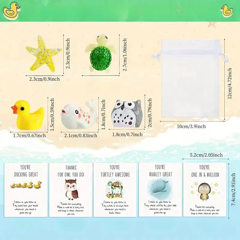 A set of solid resin inspirational greeting cards with pun designs, shown in various pack size options.