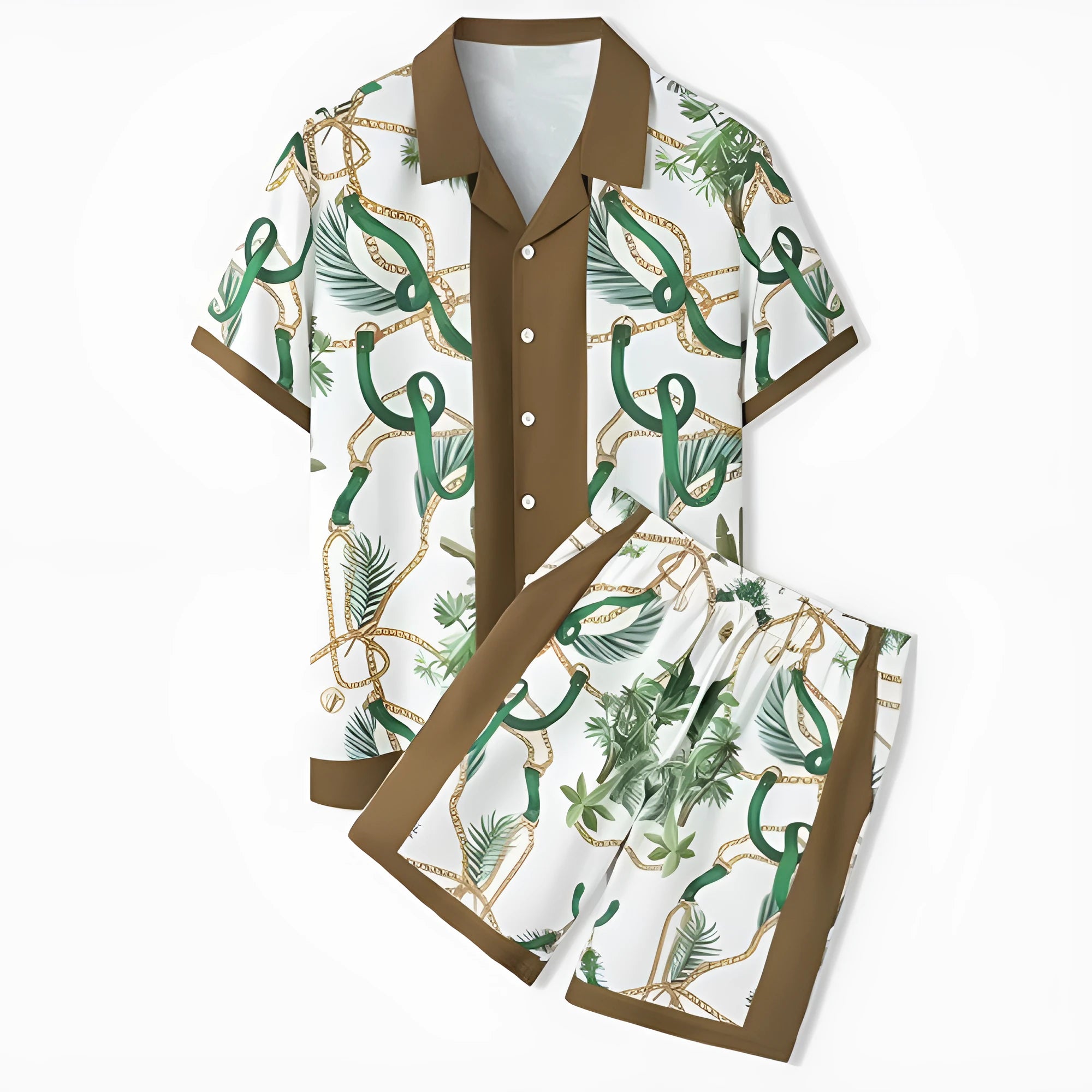 Plaid short sleeve shirt and trouser outfit for teenagers in European American style