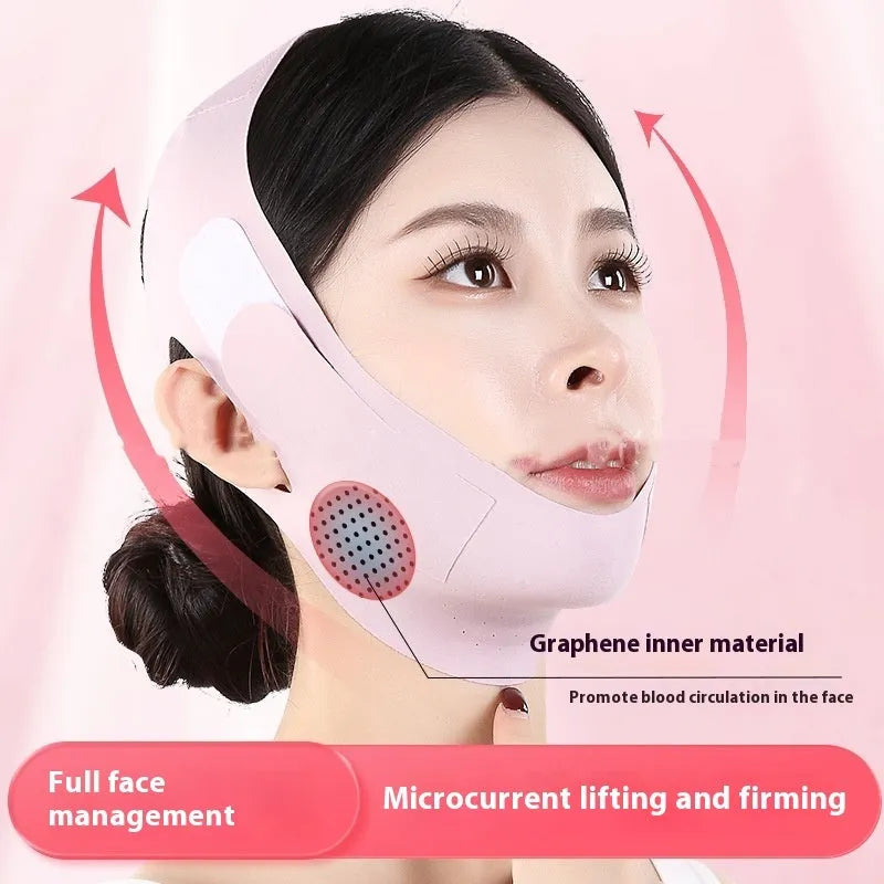 Graphene facial shaping mask for lifting and tightening in green or purple colour