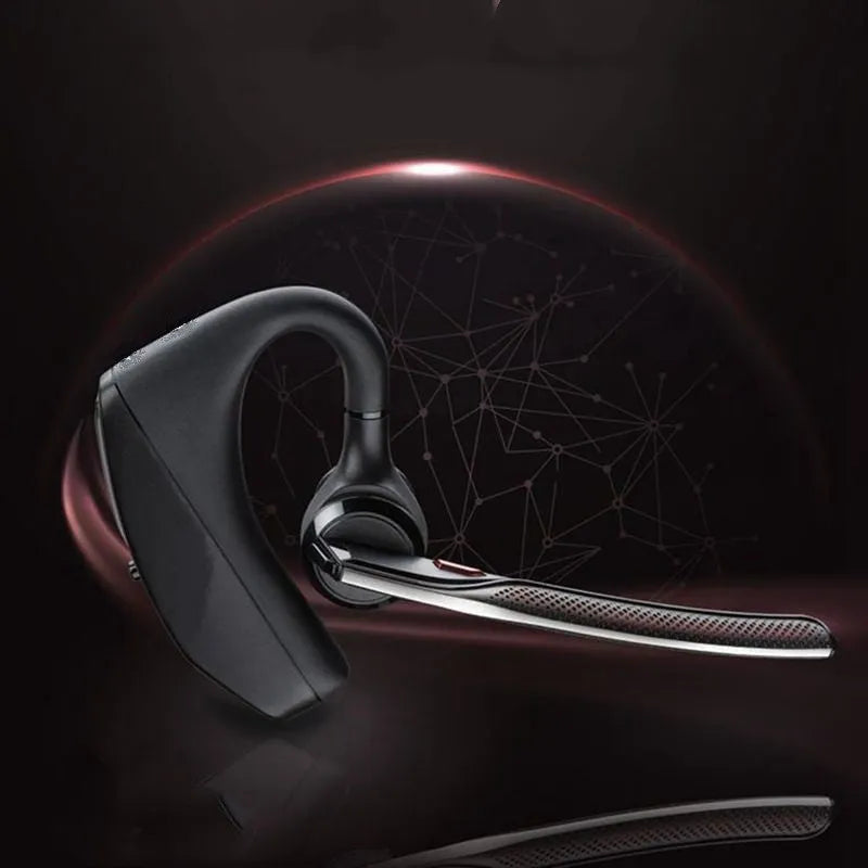 Black plastic Bluetooth sports headphones with USB charging port and battery display