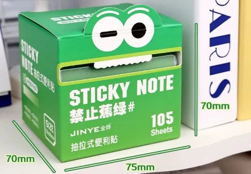 Pearl gradient transparent sticky notes refill pack with 105 pages showing six colour options