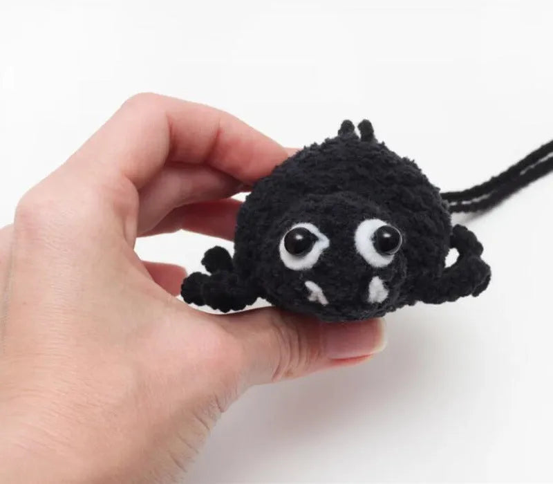 Hand-woven polyester car hanging ornament in cartoon design hanging from rear-view mirror
