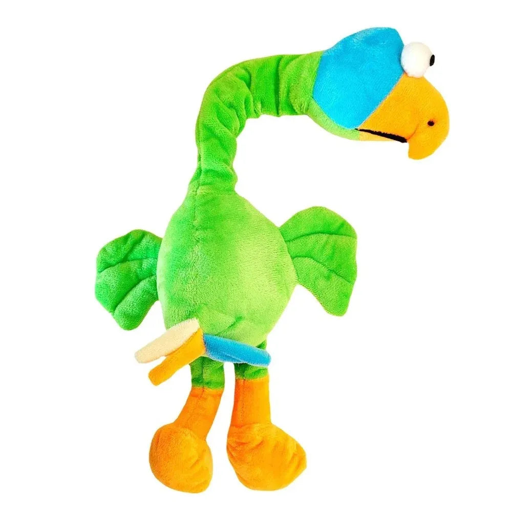 Screaming chicken squeaky dog toy in black, green or orange colours for bite-resistant chewing