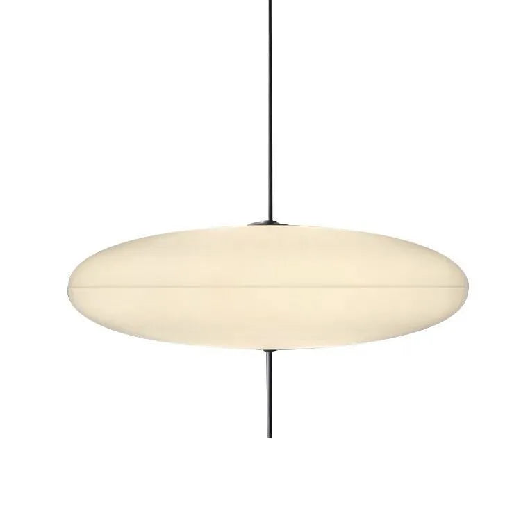 Nordic modern retro UFO pendant chandelier light fitting in a black and white colour scheme.