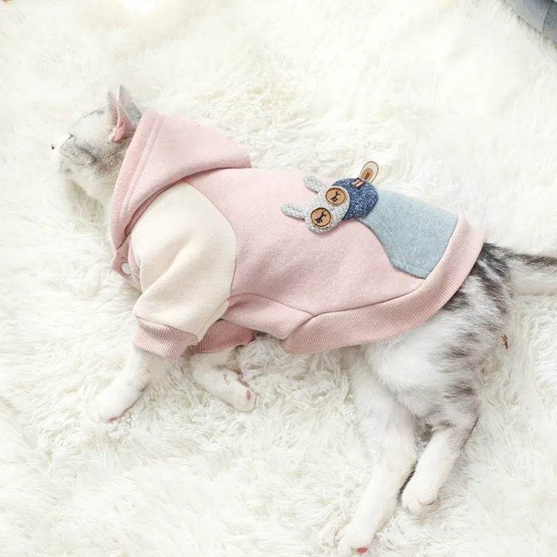 Cotton dog sweatshirt in brown, green, or pink colours for casual pet wear.