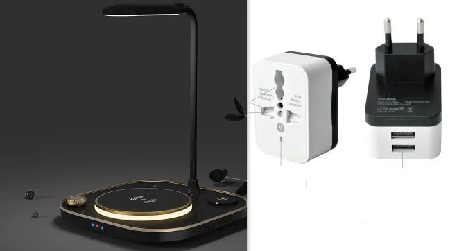 Three-in-one wireless magnetic charging dock with 15W fast charging and desk lamp in black, green or white