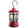 Portable LED camping lantern with magnetic base in dark green, black or red colours