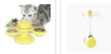 Cat rotating windmill toy with suction base and two transparent bins on blades