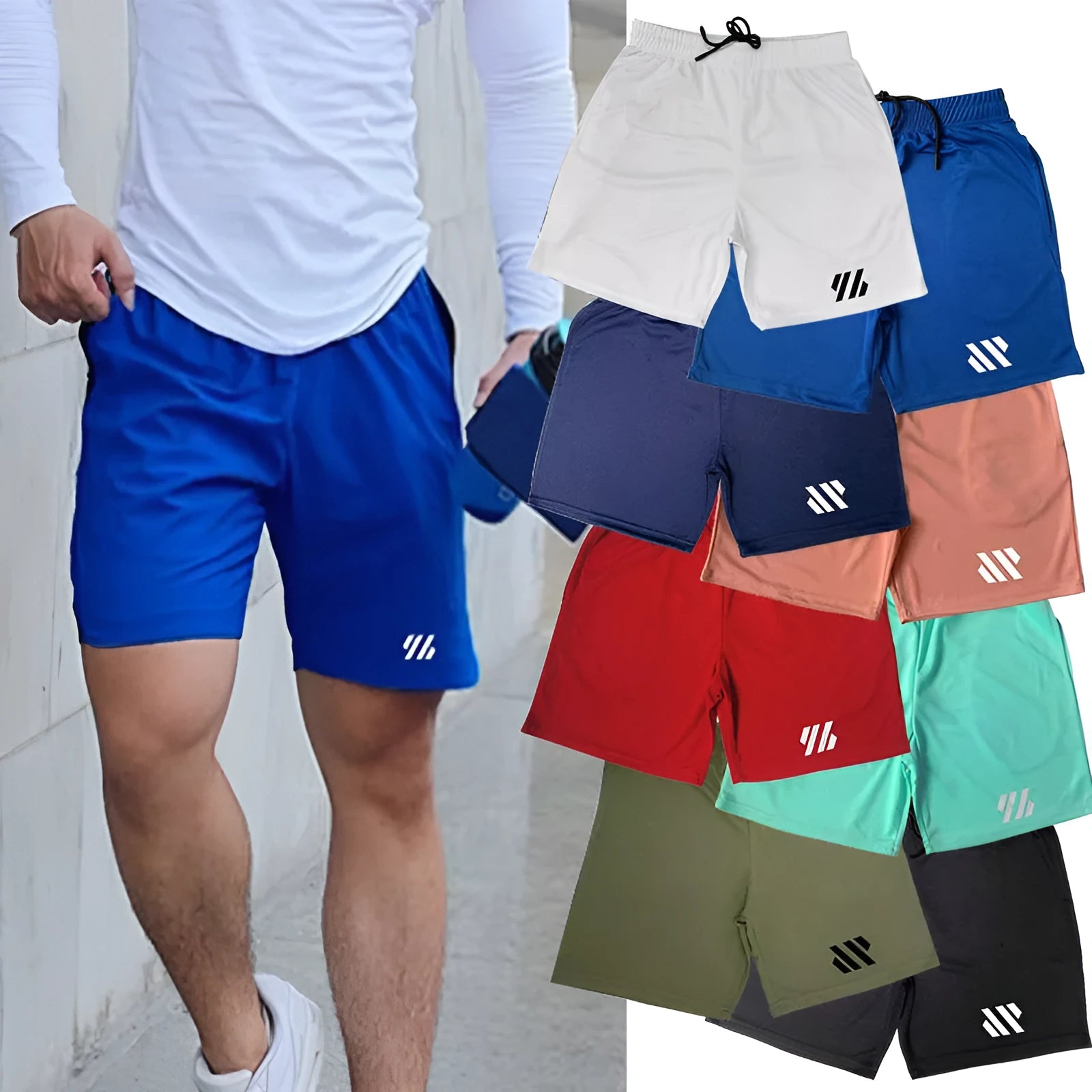 Metal silk fabric sports shorts in various colours for summer running and athletic wear