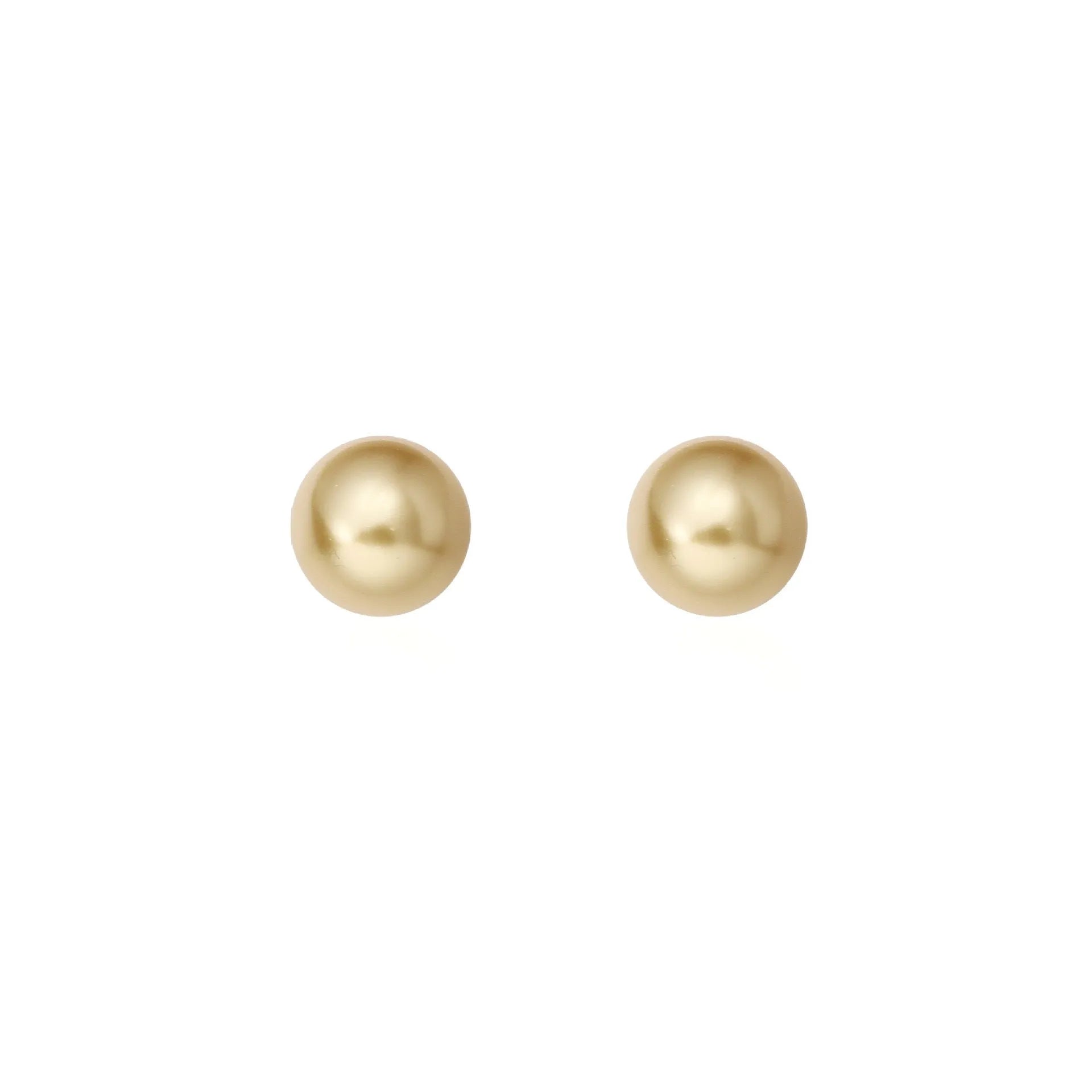 Large geometric pearl stud earrings with retro styling and eight-awm star detailing in silver