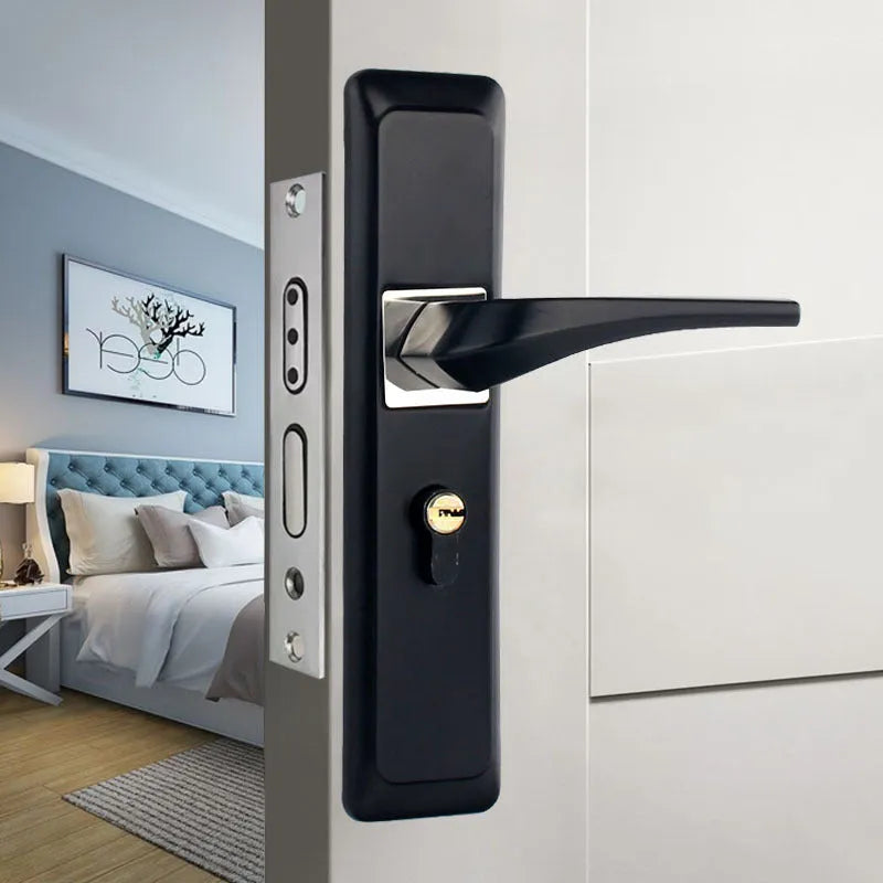 Aluminium alloy split magnetic door lock handle for timber doors