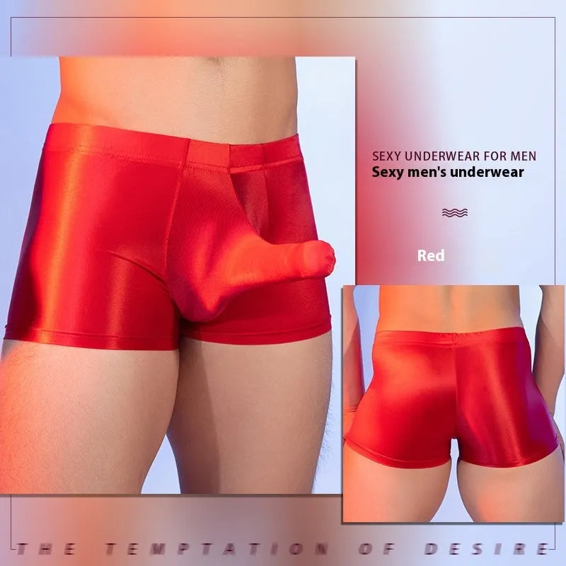 Men's elephant print boxer shorts in breathable nylon fabric, showing seamless construction and mid-waist design