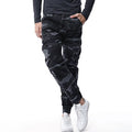 Men's outdoor camouflage polyester mid waist trousers in light army camouflage colour, size 32