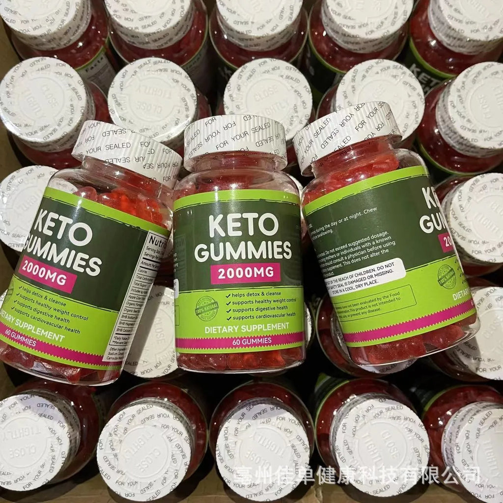 Bottle of Pure Organic Keto BHB Vinegar soft chew candy supplements, containing 60 tablets.