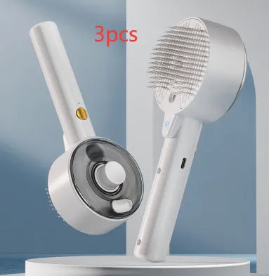 Ceramic white pet grooming brush with steam function and UV sterilisation light