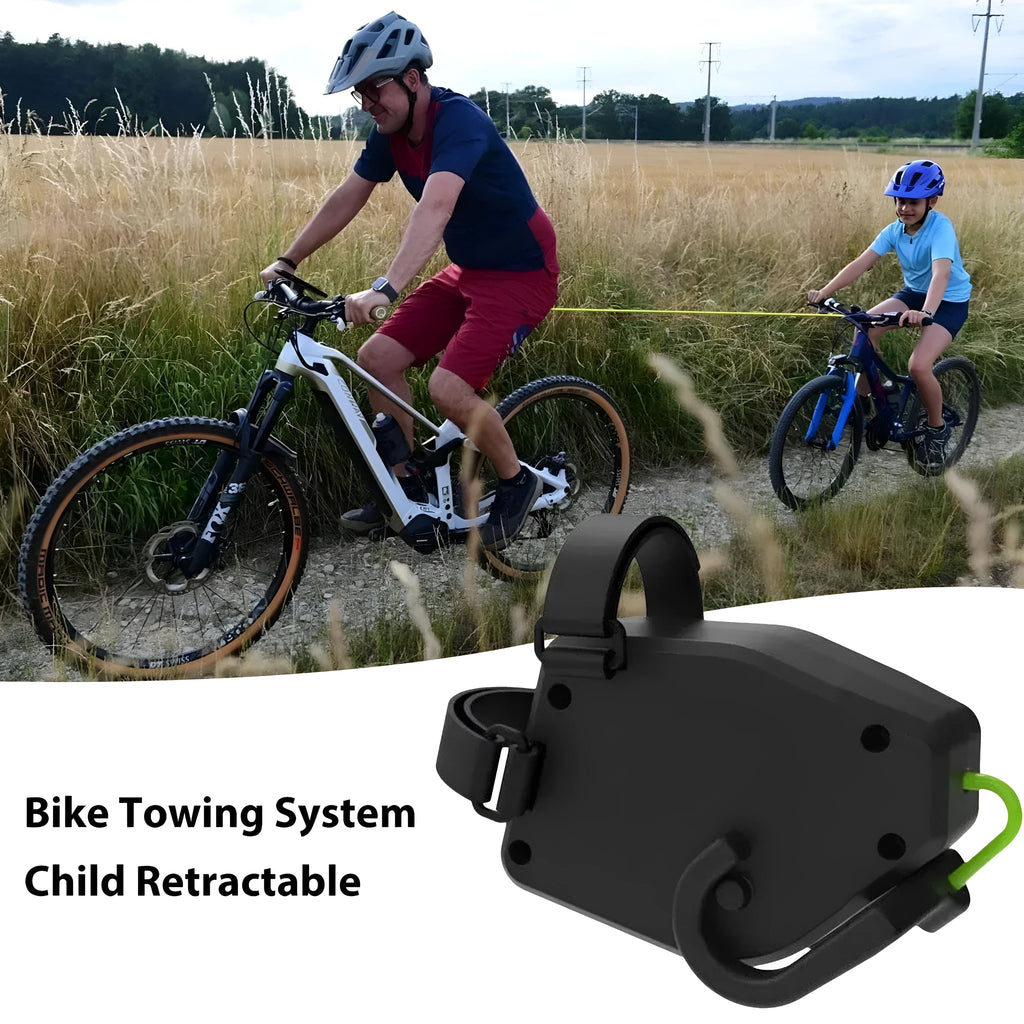 Black plastic parent-child bicycle trailer rope traction device for mountain bikes