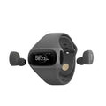 Wrist Wear true wireless Bluetooth headset with 1.2 inch touch screen and silicone wristband in grey