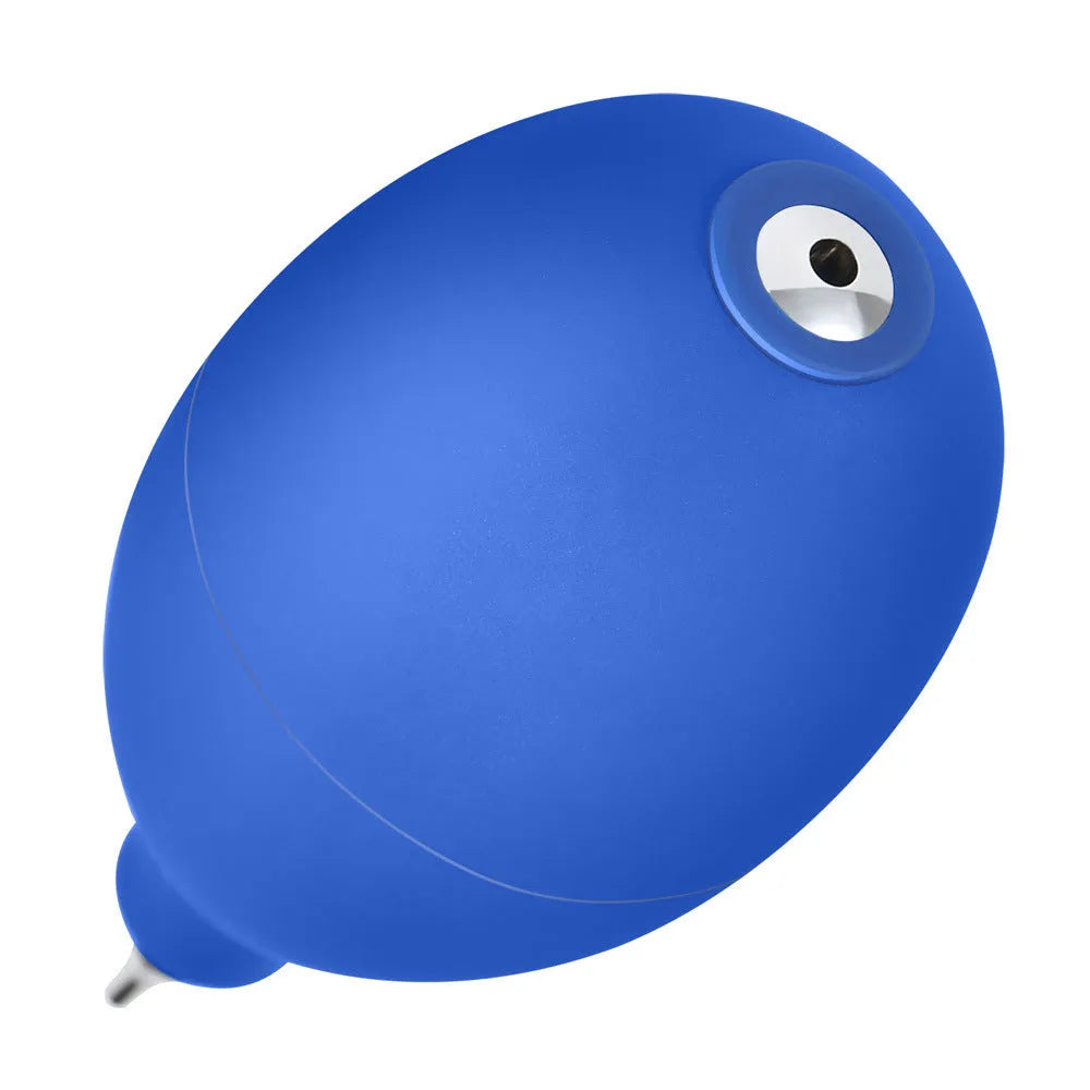 Blue rubber handheld air blower dust removal tool for cleaning cameras and phones