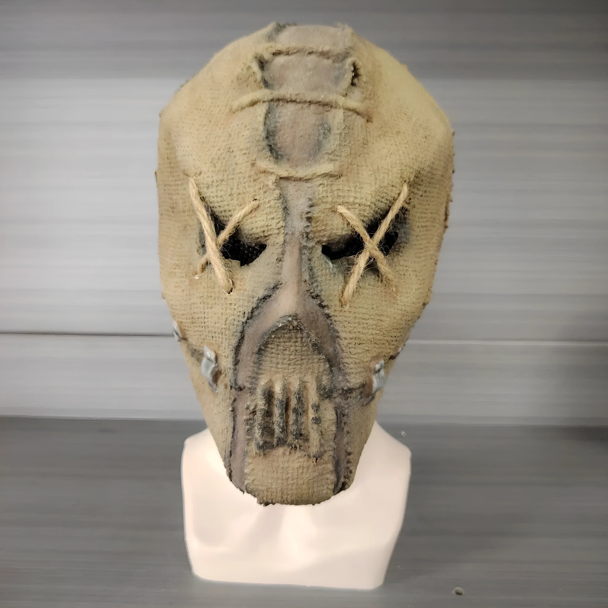 Latex horror mask head cover featuring scar skull design for Halloween and holiday costume events