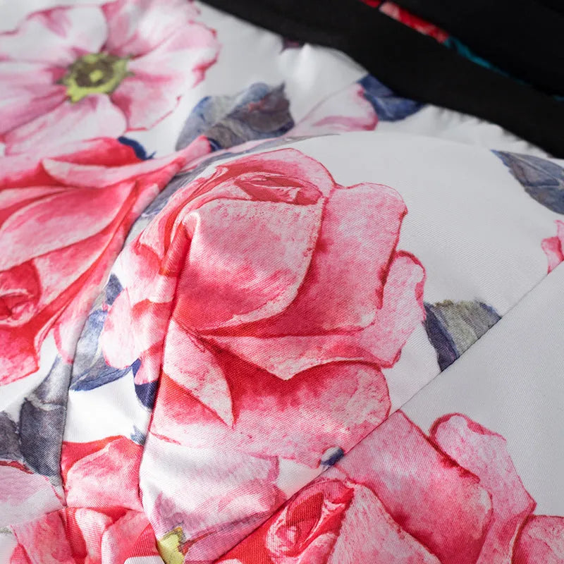 Men's ice silk underwear in polyester with floral print and mid-waist design