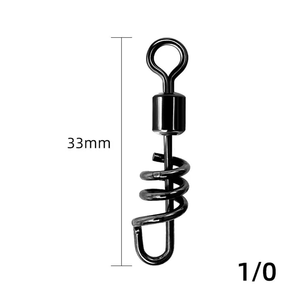 Stainless steel fishing swivel connector with 8-shaped ring design in various sizes