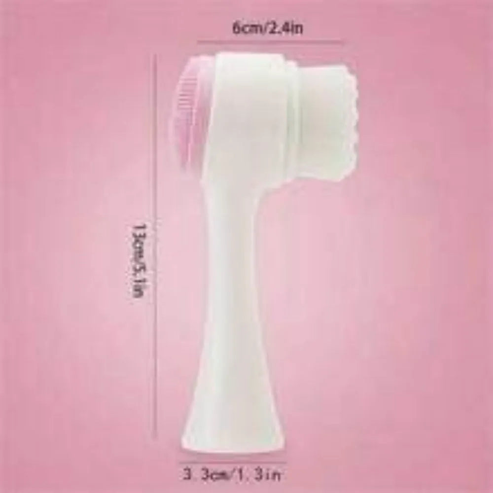 Blue nylon pet paw brush for gentle grooming of dogs and cats