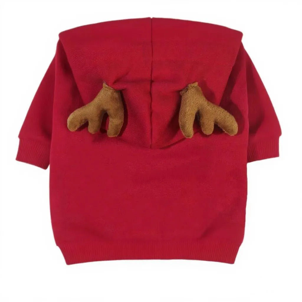 Red Halloween elk Christmas creative pet costume made of polyester cotton for dogs and cats
