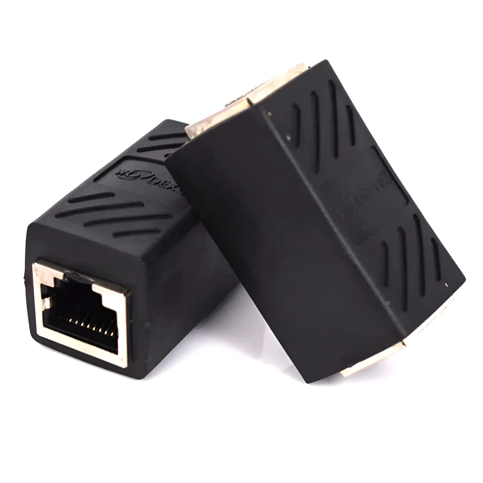 Black RJ45 network cable butt joint extender adapter for Ethernet cable extension