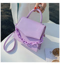 Women's PU leather horizontal square crossbody bag one-shoulder design 18cm top width 20cm bottom width 16cm height