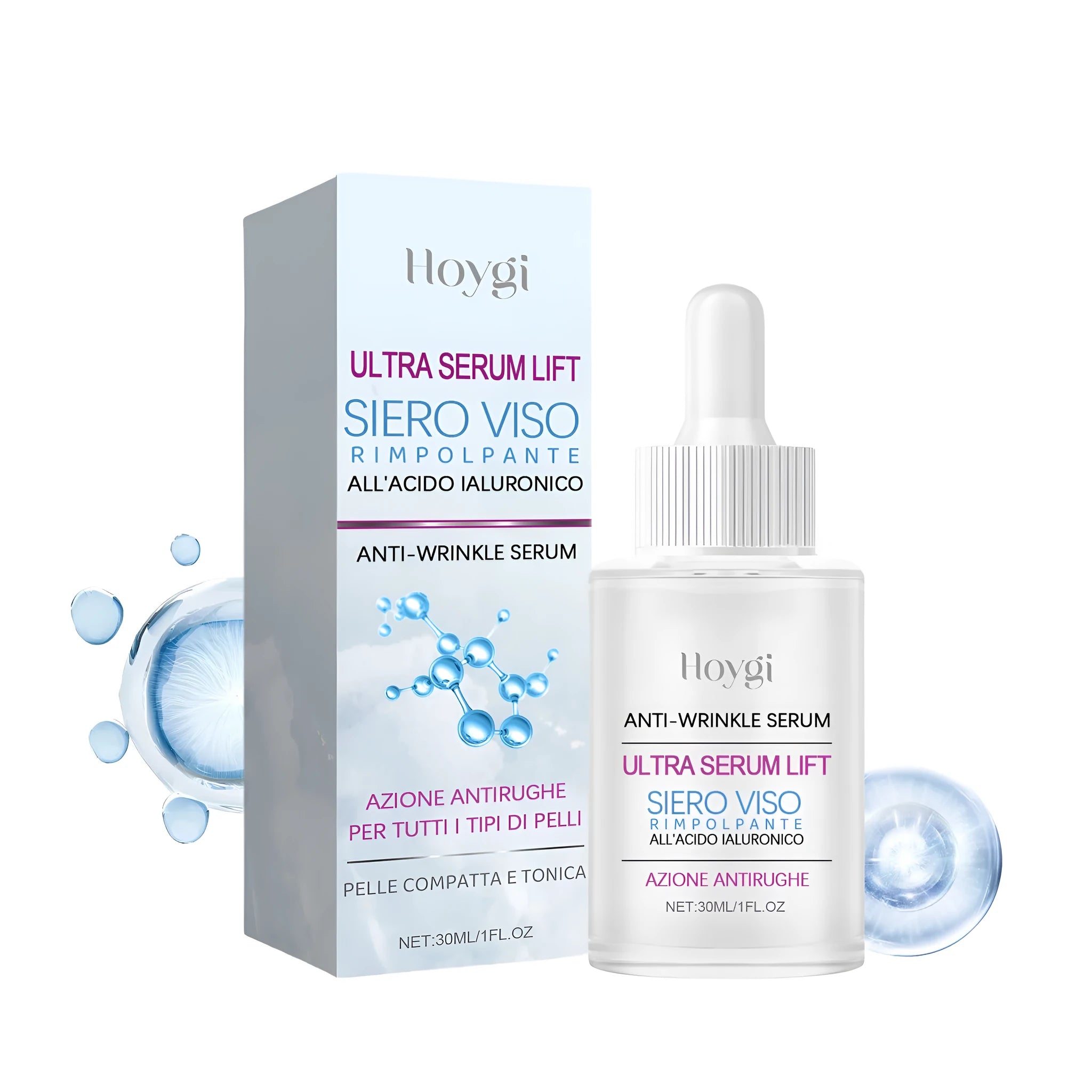 30ml hyaluronic acid anti wrinkle solution essence serum bottle for facial hydration