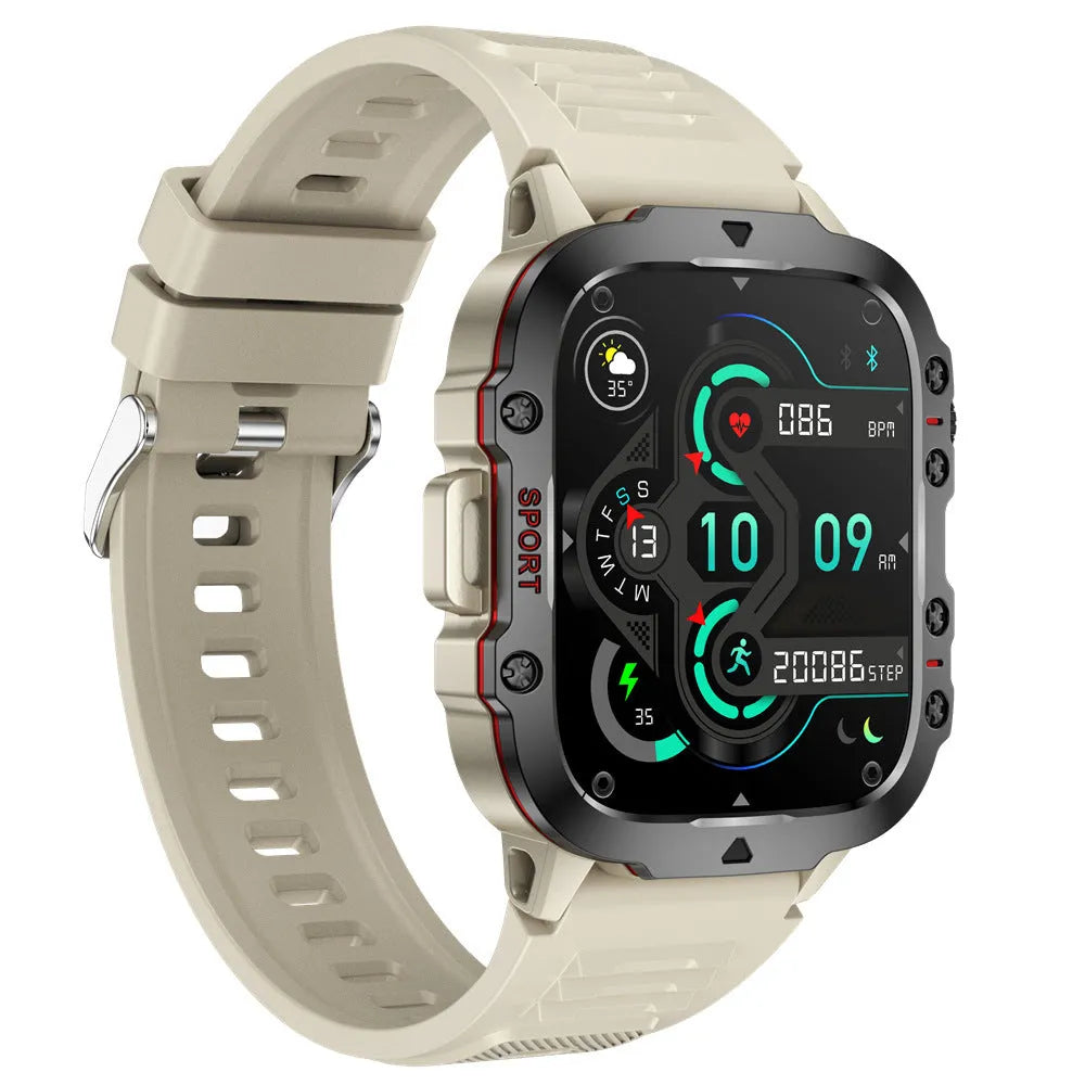 QX11 Smart Bluetooth Watch in black with heart rate monitoring on TFT screen and interchangeable straps