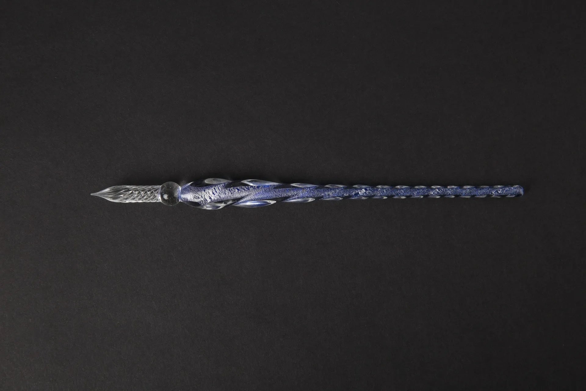 Glass crystal pen with coloured glaze dip art decoration in abstract modern design