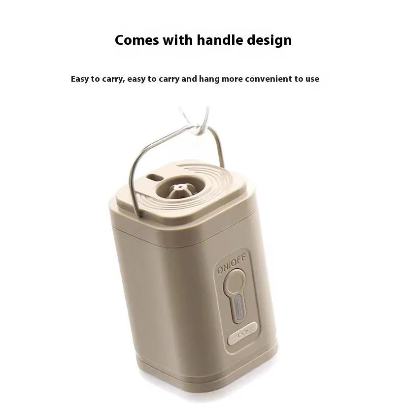 Camping multi-function pump with lighting and SOS in light sand colour, Type-C interface