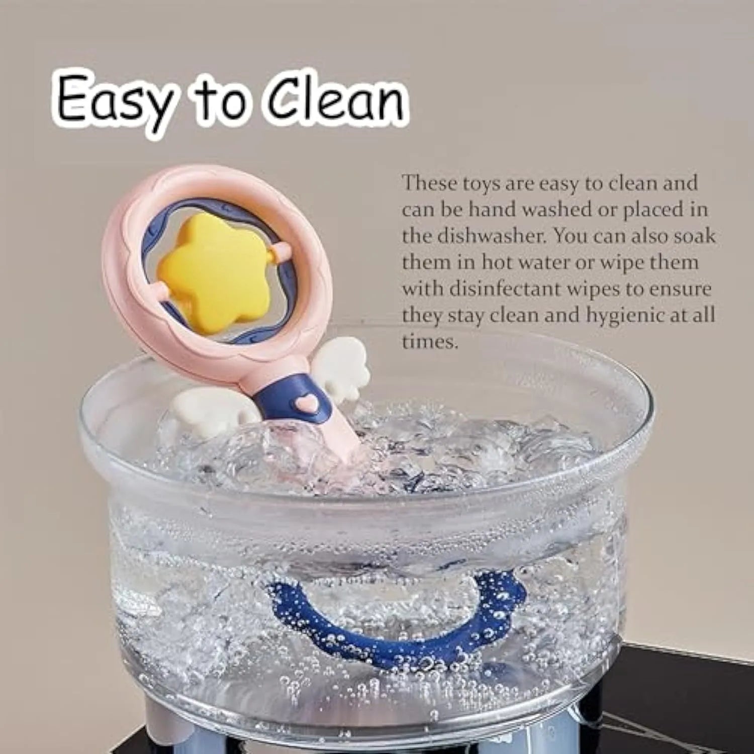 Pink durable dog chew toys for large breeds with dental cleaning features and squeaky elements