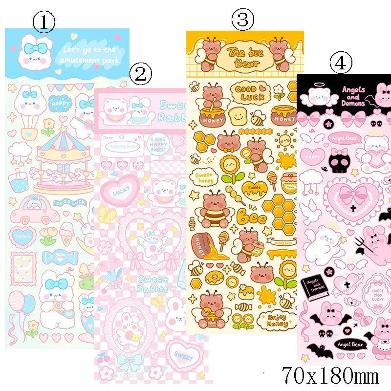 PVC waterproof cartoon stickers for notebook decoration in various styles