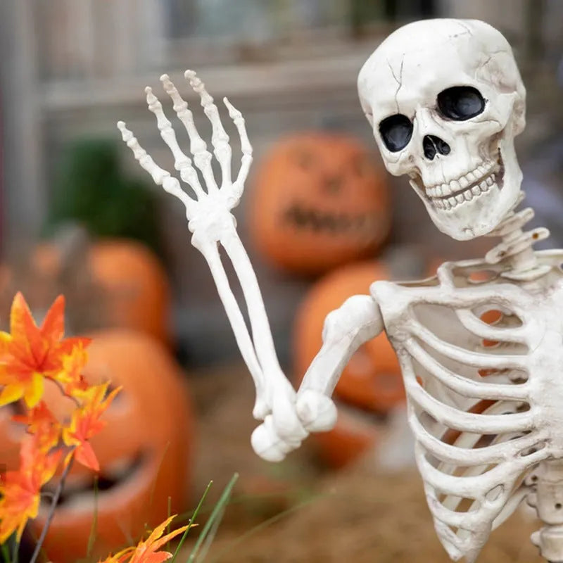 90cm tall movable joint plastic skeleton model for Halloween outdoor party decoration