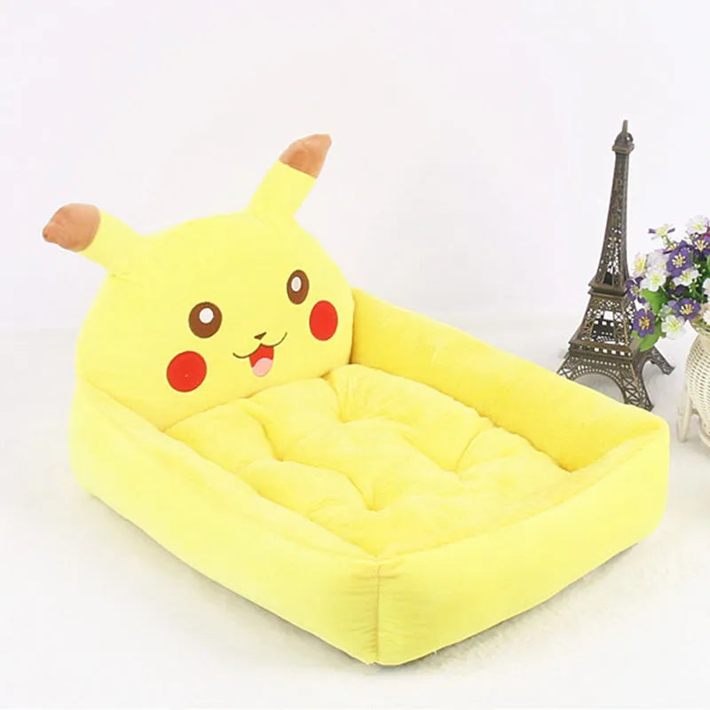 Cartoon-style pet bed for small dogs and cats with a washable cover in a choice of colours.