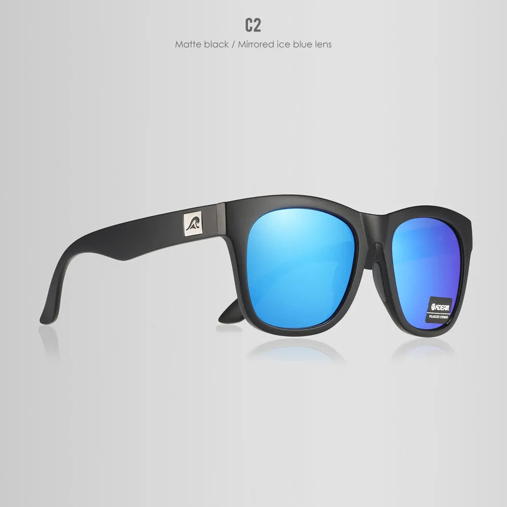 Thickened polarized sunglasses with TAC lenses and PC frame for outdoor UV protection.