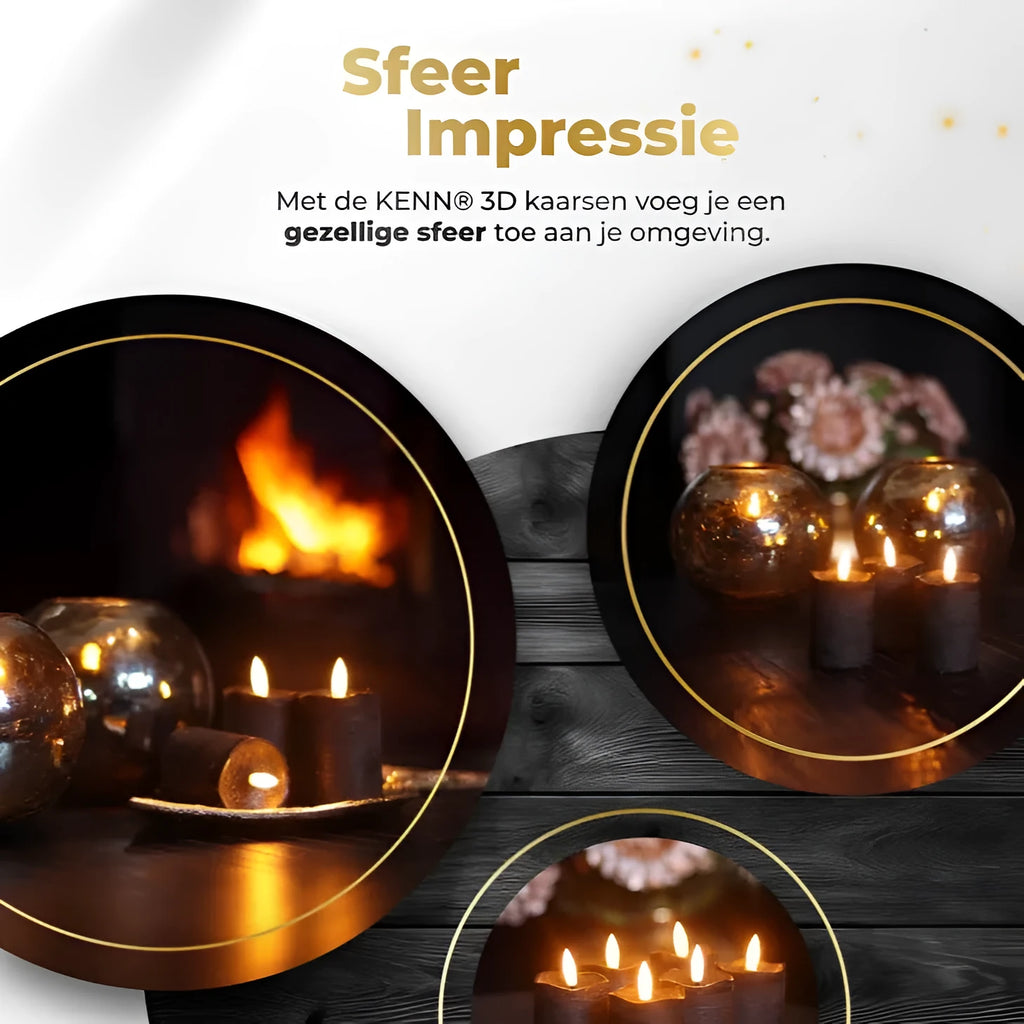 Black S6 LED pillar candle with realistic pillar shape, measuring D5 by H7cm.